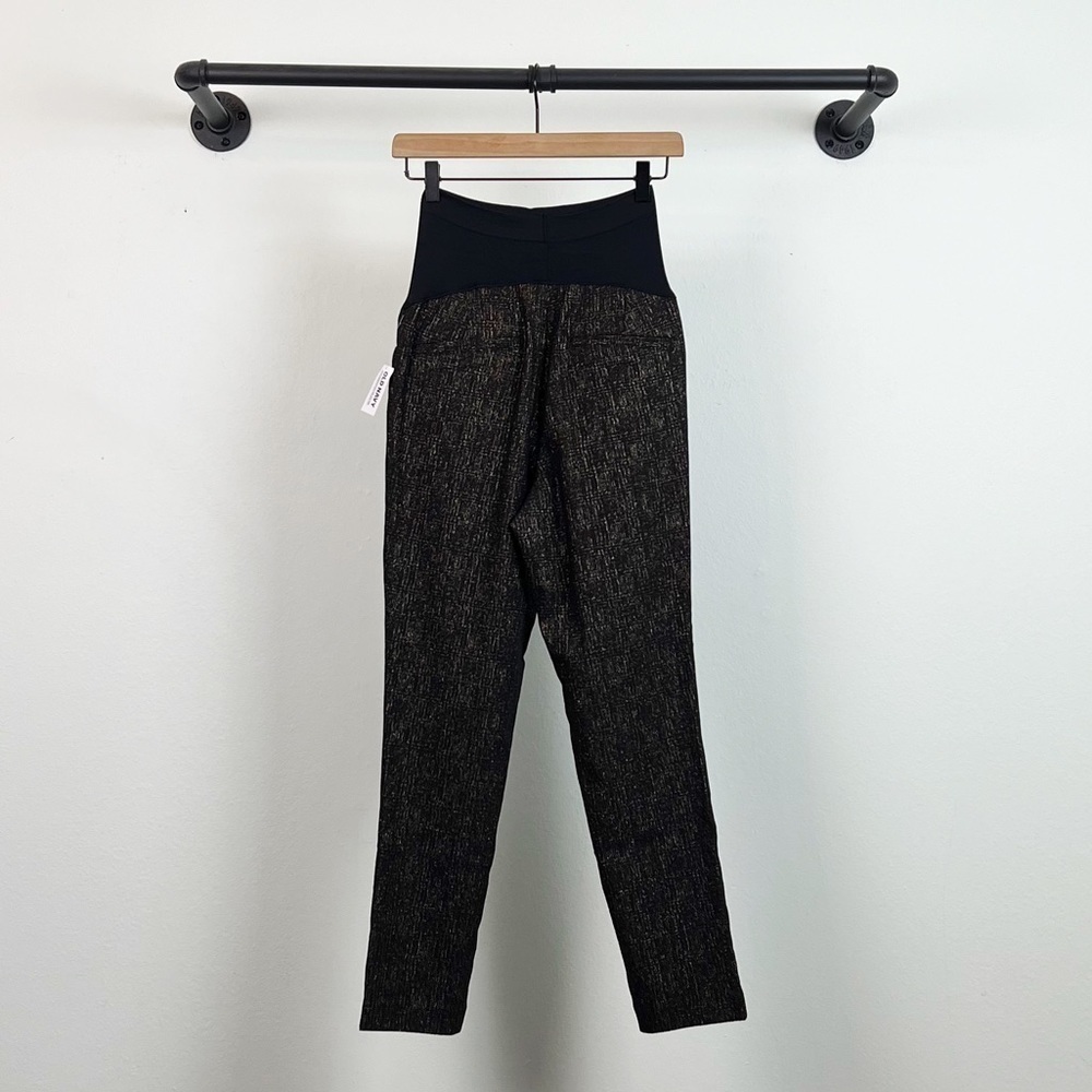 NWT Old Navy Maternity Full Panel Pixie Skinny Pants Black/Gold - Picture 5 of 7
